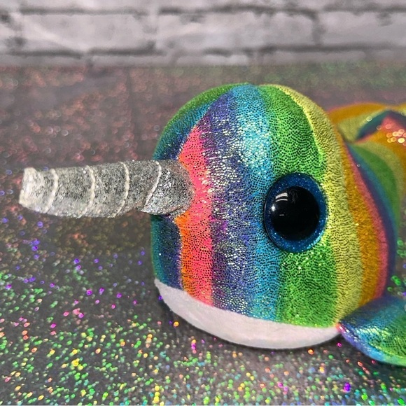 TY Beenie Boo Collection NORI Rainbow Narwhal 9 Inch Plush - Picture 6 of 11